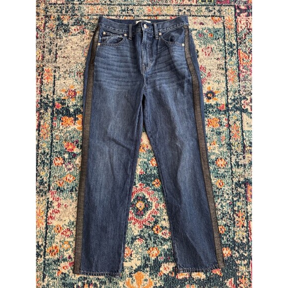 Madewell‎ The Perfect Vintage Blue Jeans In Metallic Tuxedo Stripe Size 28 - Picture 1 of 8